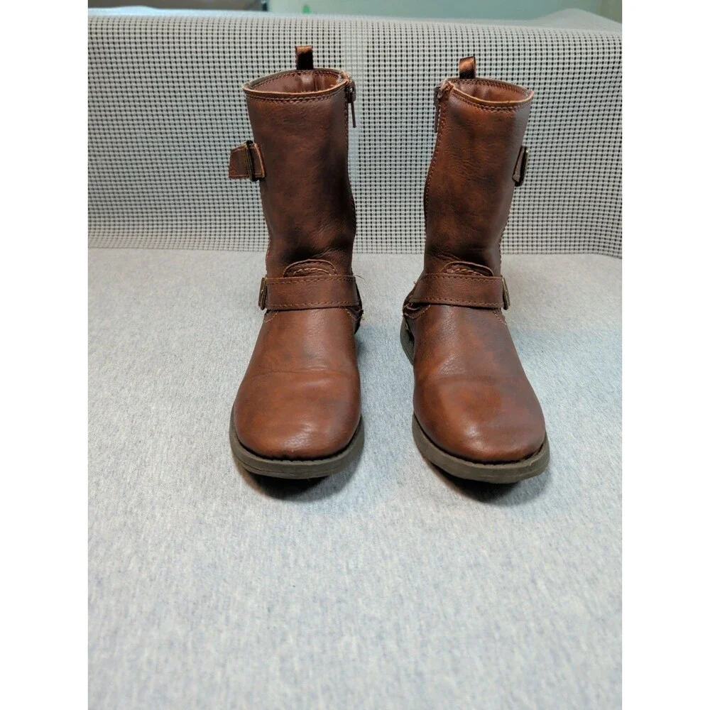 Carters Girls Erica/Lumi Brown Faux Leather Mid-Calf Riding Boots Size 1M